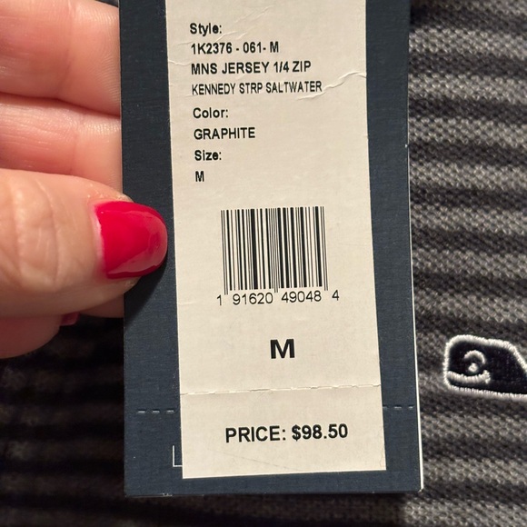 Striped Gray Men's 3/4 zip shirt - Picture 3 of 6